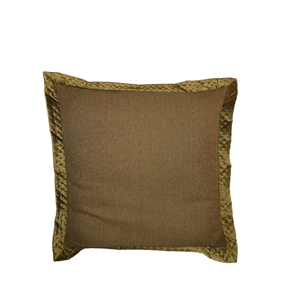 Eastern Accents Red/Gold Decorative Pillow 25 inch Square Quilted Velvet Border - Picture 2 of 4